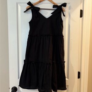 Black Sundress Dress with Bow Straps